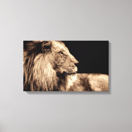 Majestic Leeuw in profiel Canvas Afdruk