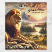 Majestic Leeuw Oma Moederdag Wijn Etiket (Enkel label)
