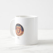 Majestic Leo Lion Zodiac Gold Illustration Coffee Koffiemok (Voorkant links)