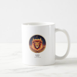 Majestic Leo Lion Zodiac Gold Illustration Coffee  Koffiemok