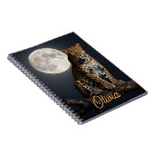 Majestic Leopard and Full Moon Personalized Notitieboek (Rechterzijde)