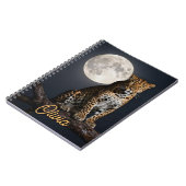 Majestic Leopard and Full Moon Personalized Notitieboek (Linkerzijde)