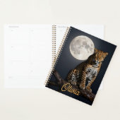 Majestic Leopard and Full Moon Personalized Planner (Display)