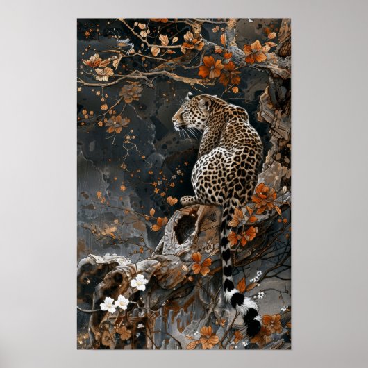Majestic Leopard Calligraphic Poster (Voorkant)