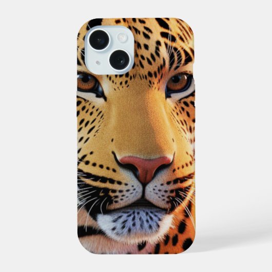Majestic Leopard Close-up | Prachtige wildlife kun iPhone 15 Case (Achterkant)
