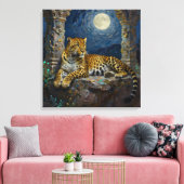 Majestic Leopard on Cliff Ledge   Canvas Afdruk (Insitu (Woonkamer))