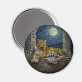 Majestic Leopard on Cliff Ledge Magneet (Voorkant / Achterkant)