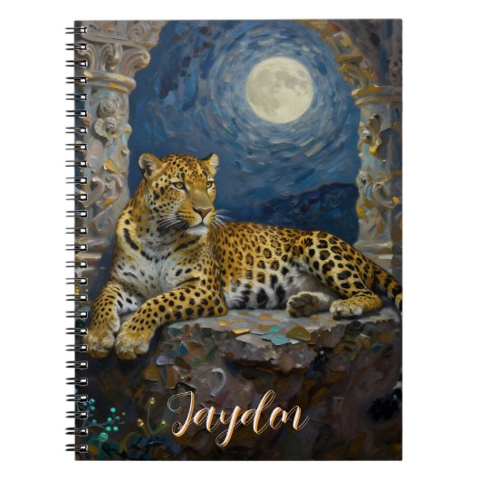 Majestic Leopard on Cliff Ledge Personalized Notitieboek (Voorkant)