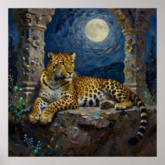 Majestic Leopard on Cliff Ledge   Poster (Voorkant)