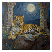 Majestic Leopard on Cliff Ledge  Tegeltje (Voorkant)