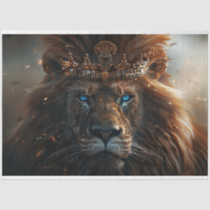Majestic Lion Blue Eyes Decoupage Tissuepapier