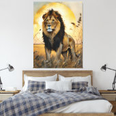 Majestic Lion Canvas Afdruk (Insitu (Slaapkamer))