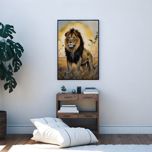 Majestic Lion Canvas Afdruk