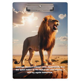 Majestic Lion Courage Inspirerend Cadeau Motivatie Klembord