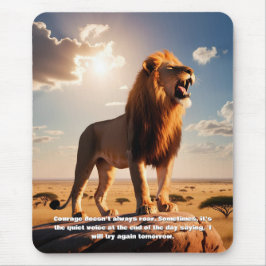 Majestic Lion Courage Inspirerend Motivatie Muismat