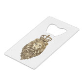 Majestic Lion Creditkaart Flessenopener (Voorkant Gekanteld)