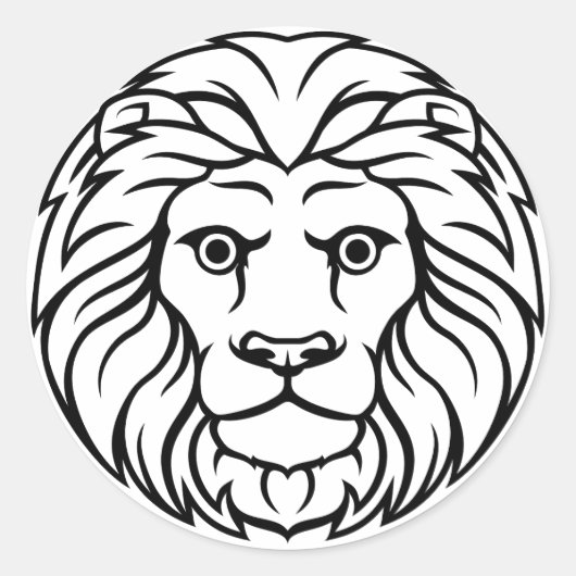 Majestic Lion Design T-shirt - Bold & Fierce St Ronde Sticker (Voorkant)