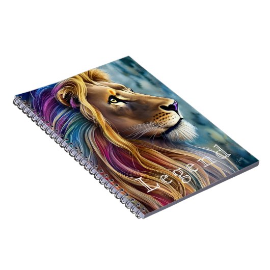 Majestic Lion Editable Note Book Notitieboek (Rechterzijde)