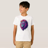 Majestic Lion Face bedrukt T-shirt – ronde hals (Voorkant volledig)