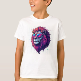 Majestic Lion Face bedrukt T-shirt – ronde hals