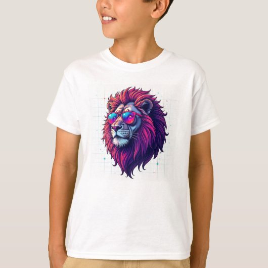 Majestic Lion Face bedrukt T-shirt – ronde hals (Voorkant)