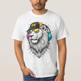Majestic Lion Face bedrukt T-shirt – ronde hals