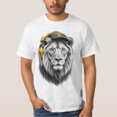 Majestic Lion Face bedrukt T-shirt – ronde hals (Voorkant)