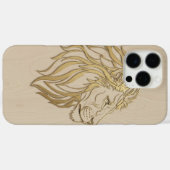 Majestic Lion Face on Beige Wood – Bold & Elegant Case-Mate iPhone Case (Achterkant (horizontaal))