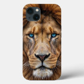 Majestic Lion Face with Blue Eyes | Wildlife Anima Case-Mate iPhone Case (Achterkant)