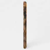 Majestic Lion Face with Blue Eyes | Wildlife Anima iPhone Hoesje (Linkerkant)