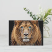 Majestic Lion Face with Blue Eyes | Wildlife Anima Menu (Staand voorkant)