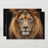 Majestic Lion Face with Blue Eyes | Wildlife Anima Menu (Voorkant / Achterkant)