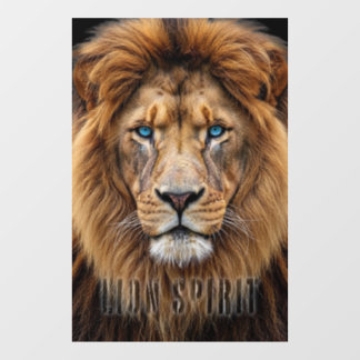 Majestic Lion Face with Blue Eyes | Wildlife Anima Raamsticker