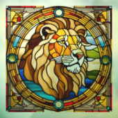 Majestic Lion Faux Glas in lood Raamsticker (Vel 3)