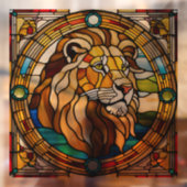 Majestic Lion Faux Glas in lood Raamsticker (Vel 2)