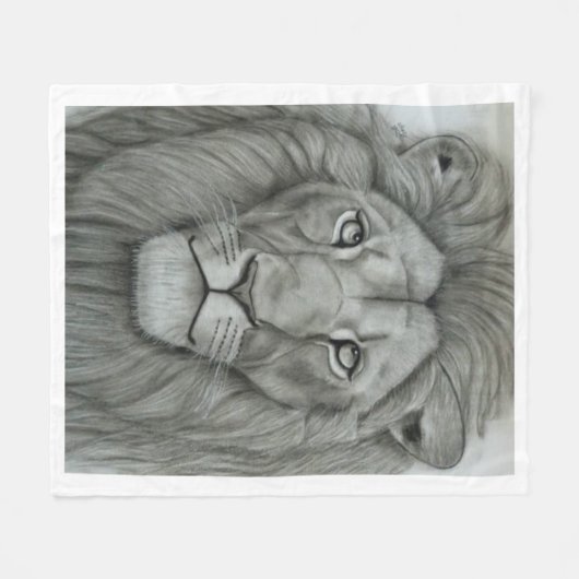 Majestic Lion Fleece Deken (Voorkant (Horizontaal))