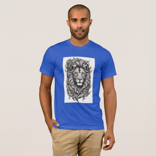 Majestic Lion Friendship Tattoo Design T-shirt (Voorkant volledig)