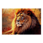Majestic Lion Glossy Poster Wall Art (Voorkant)