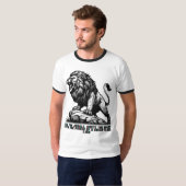 Majestic Lion Graphic Ringer T-shirt (Voorkant volledig)