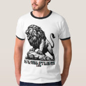 Majestic Lion Graphic Ringer T-shirt (Voorkant)