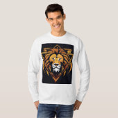 "Majestic Lion Graphic Wit T-shirt" T-shirt (Voorkant volledig)