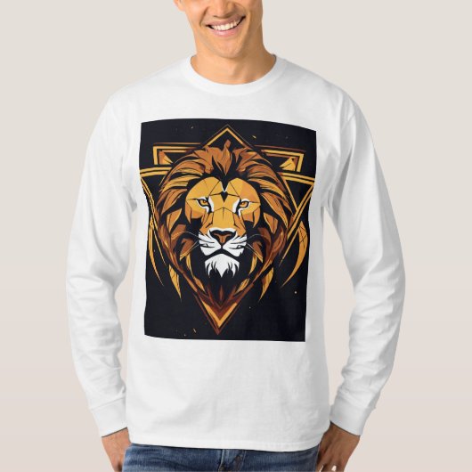 "Majestic Lion Graphic Wit T-shirt" T-shirt (Voorkant)