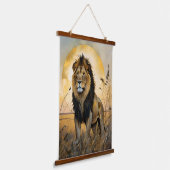 Majestic Lion Hangend Wandkleed (Gebogen)