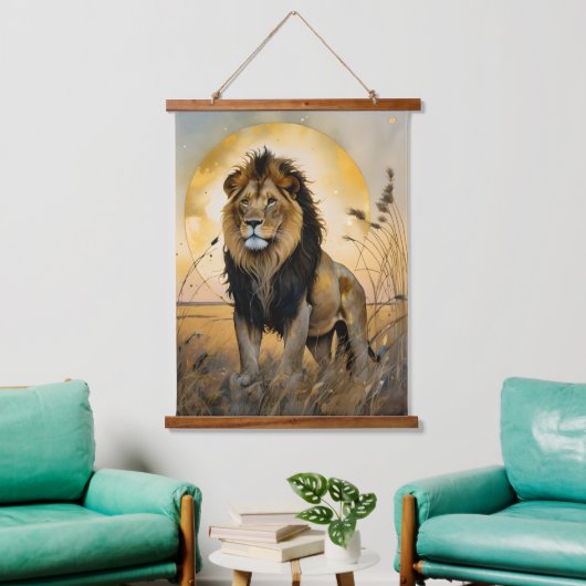 Majestic Lion Hangend Wandkleed (Woonkamer)