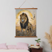 Majestic Lion Hangend Wandkleed (Slaapkamer)