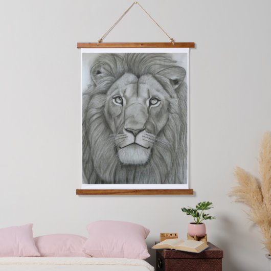 Majestic Lion Hangend Wandkleed (Slaapkamer)