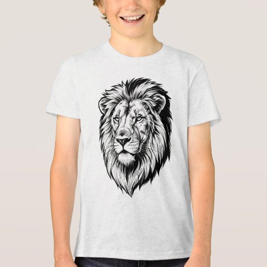 Majestic Lion Head Tri-Blend Shirt (Voorkant)