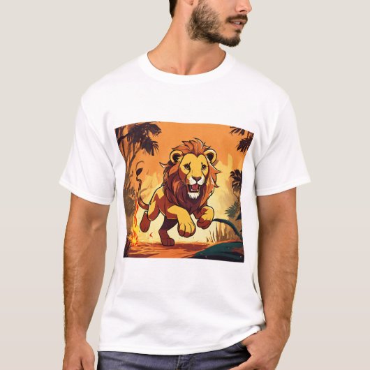 Majestic Lion – het geraas van het wilde T-shirt (Voorkant)