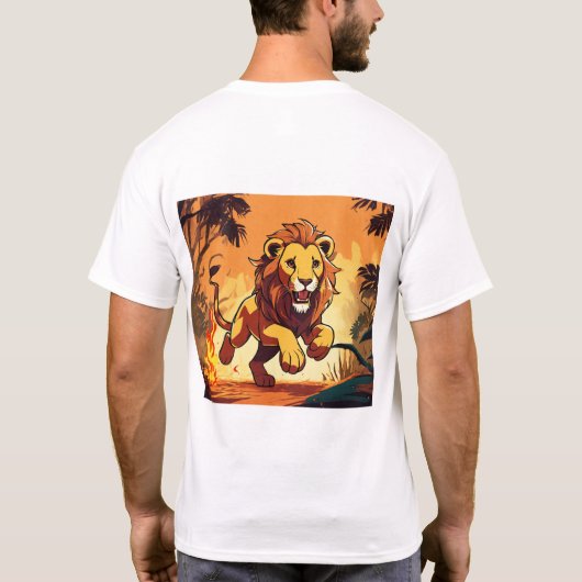 Majestic Lion – het geraas van het wilde T-shirt (Achterkant)