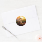 Majestic Lion in Afrika op zonsondergang Ronde Sticker (Envelop)